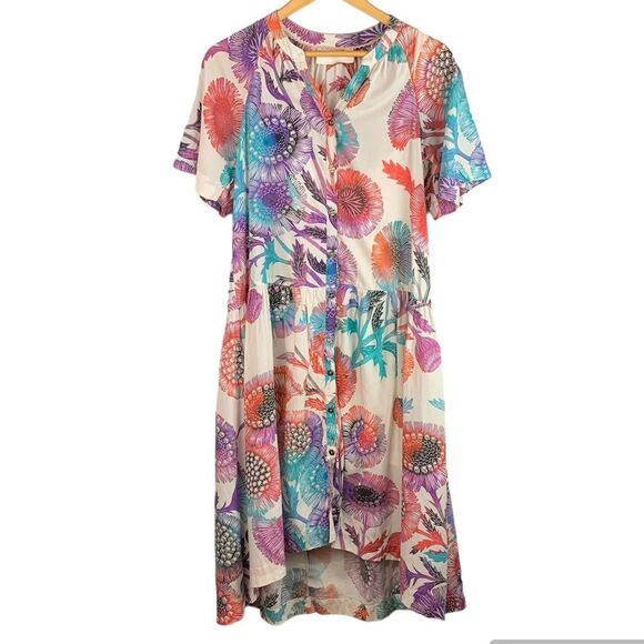 Anthropologie Tugboat women’s Azores midi oversized floral dress size XS/S - Picture 1 of 11